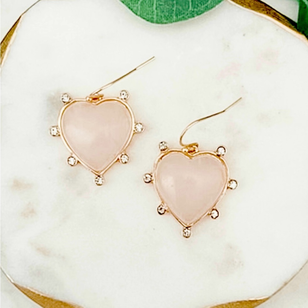 Lou & Co Quartz heart earrings